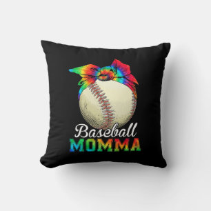 Mother Art Baseball Momma Birthday Cushion