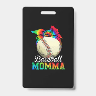 Mother Art Baseball Momma Birthday ID Badge