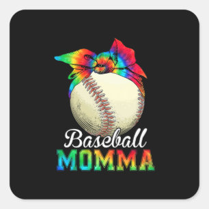 Mother Art Baseball Momma Birthday Square Sticker