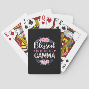 Mother Art Blessed To Be Called Gamma Birthday Playing Cards