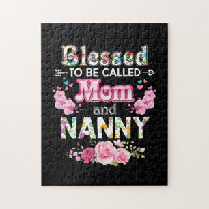 Mother Art Blessed To Be Called Mum And Nanny Jigsaw Puzzle