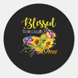 Mother Art Blessed To Be Called Oma Sunflower Classic Round Sticker
