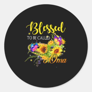 Mother Art Blessed To Be Called Oma Sunflower Classic Round Sticker