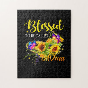 Mother Art Blessed To Be Called Oma Sunflower Jigsaw Puzzle