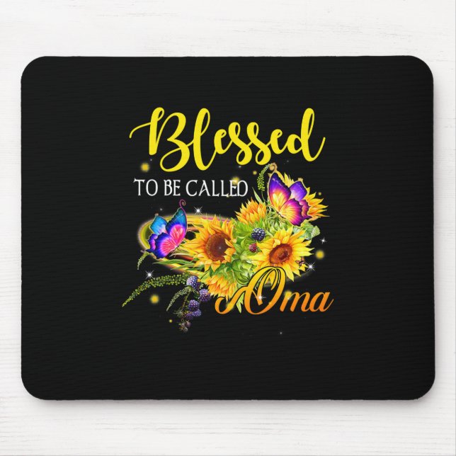 Mother Art Blessed To Be Called Oma Sunflower Mouse Pad (Front)