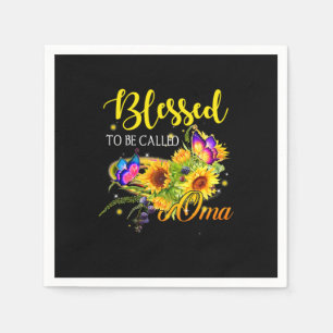 Mother Art Blessed To Be Called Oma Sunflower Napkin