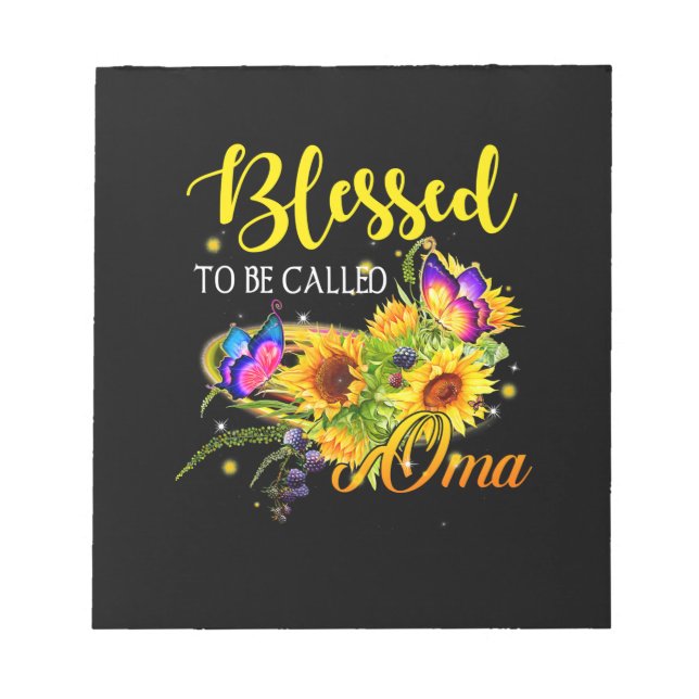 Mother Art Blessed To Be Called Oma Sunflower Notepad (Front)
