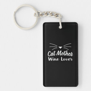 Mother Art Cat Mother Wine Lover Key Ring