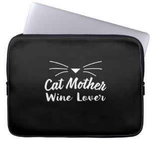 Mother Art Cat Mother Wine Lover Laptop Sleeve