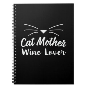 Mother Art Cat Mother Wine Lover Notebook