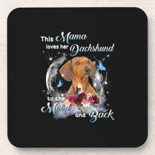 Mother Art Dachshund Mama Birthday Coaster