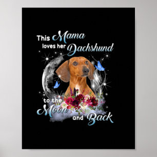 Mother Art Dachshund Mama Birthday Poster