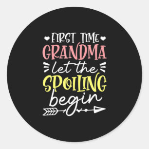 Mother Art First Time Grandma Birthday Classic Round Sticker