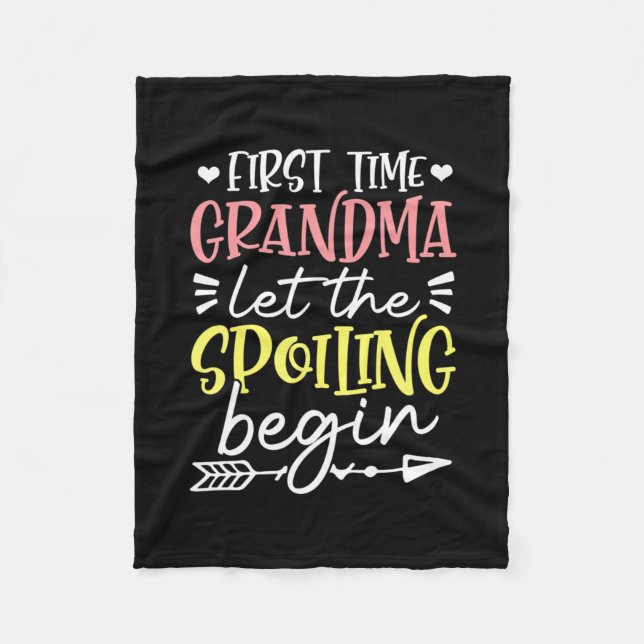 Mother Art First Time Grandma Birthday Fleece Blanket (Front)