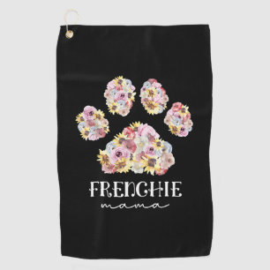 Mother Art Frenchie Mama Floral Paw French Bulldog Golf Towel