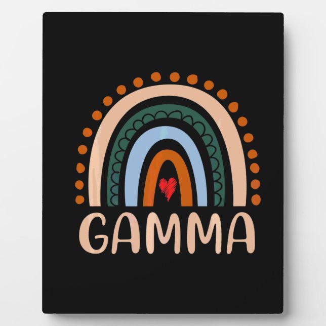 Mother Art | Gamma Rainbow Grandma Cute Birthday Plaque (Front)