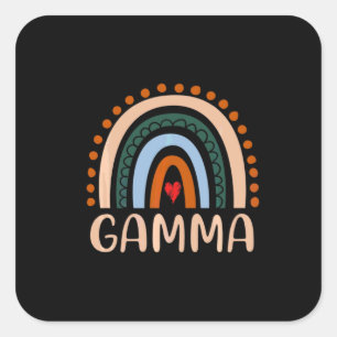 Mother Art Gamma Rainbow Grandma Cute Birthday Square Sticker