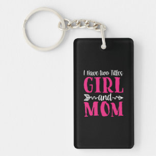 Mother Art Girl And Mom Key Ring
