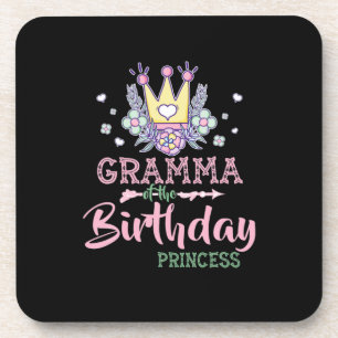 Mother Art Gramma Of The Birthday Princess Xmas Coaster