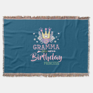 Mother Art Gramma Of The Birthday Princess Xmas Throw Blanket