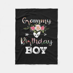 Mother Art Grammy Of A Birthday Boy Birthday Fleece Blanket