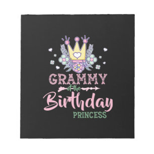 Mother Art   Grammy Of The Birthday Princess Xmas Notepad