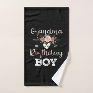 Mother Art   Grandma Of A Birthday Boy Birthday Hand Towel