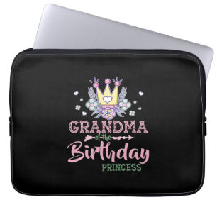Mother Art Grandma Of The Birthday Princess Xmas Laptop Sleeve