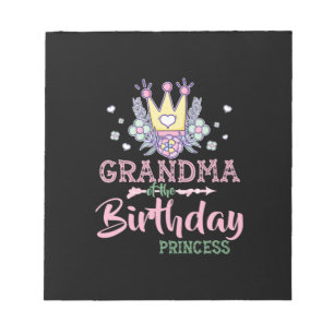Mother Art   Grandma Of The Birthday Princess Xmas Notepad