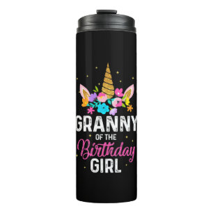 Mother Art Granny Of The Birthday Girl Birthday Thermal Tumbler