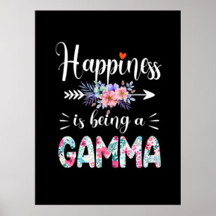 Mother Art   Happiness Is Being A Gamma Birthday Poster