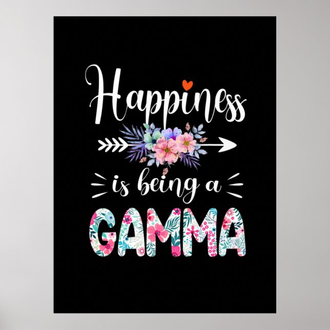 Mother Art | Happiness Is Being A Gamma Birthday Poster (Front)