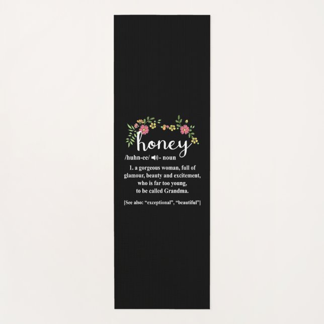 Mother Art | Honey Grandma Floral Definition Xmas Yoga Mat (Front)