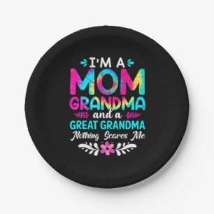 Mother Art I Am A Mum Great Grandma Birthday Paper Plate