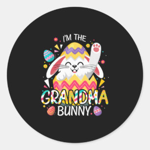 Mother Art I Am The Grandma Bunny Birthday Classic Round Sticker