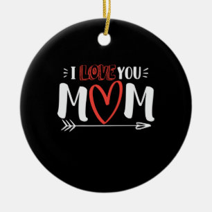 Mother Art I Love You Mummy Ceramic Ornament