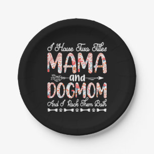 Mother Art Mama And Dog Mum Birthday Paper Plate
