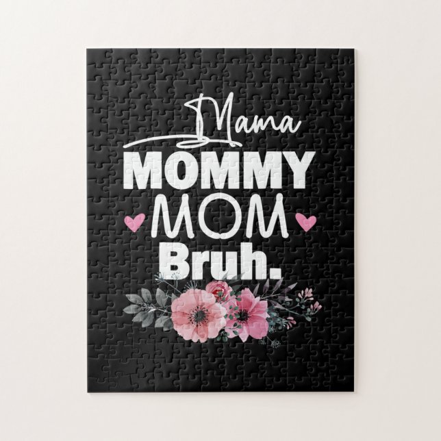 Mother Art | Mama Mummy Mum Bruh Floral Birthday Jigsaw Puzzle (Vertical)