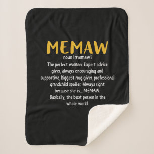 Mother Art Memaw Definition Sherpa Blanket
