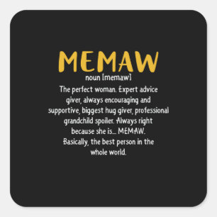 Mother Art Memaw Definition Square Sticker