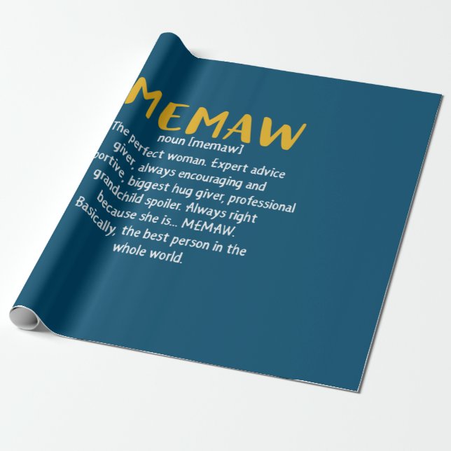 Mother Art Memaw Definition Wrapping Paper (Unrolled)