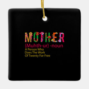 Mother Art Mother Flower Definition Ceramic Ornament