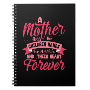 Mother Art Mother Holds Her Children Hands Notebook