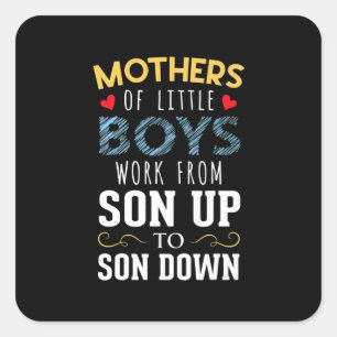 Mother Art   Mothers of Little Boys Birthday Square Sticker