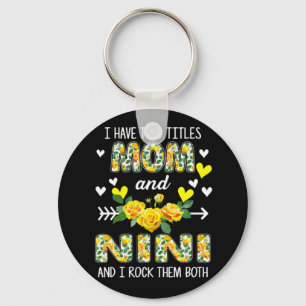 Mother Art Mum And Nini Floral Birthday Key Ring