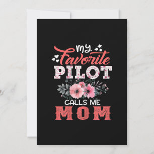 Mother Art My Favourite Pilot Calls Me Mum Xmas Invitation