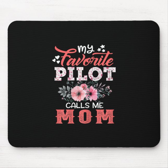 Mother Art | My Favourite Pilot Calls Me Mum Xmas Mouse Pad (Front)