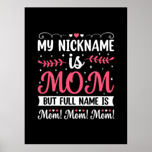 Mother Art My Nickname is Mum Birthday Poster