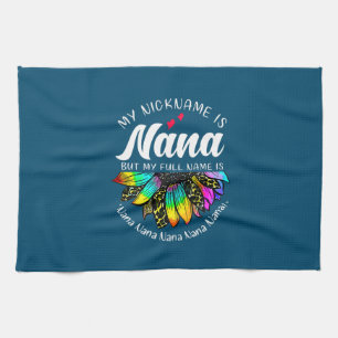 Mother Art   My Nickname Is Nana Sunflower Xmas Tea Towel
