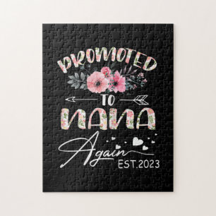 Mother Art Promoted To Nana Again 2023 Floral Jigsaw Puzzle